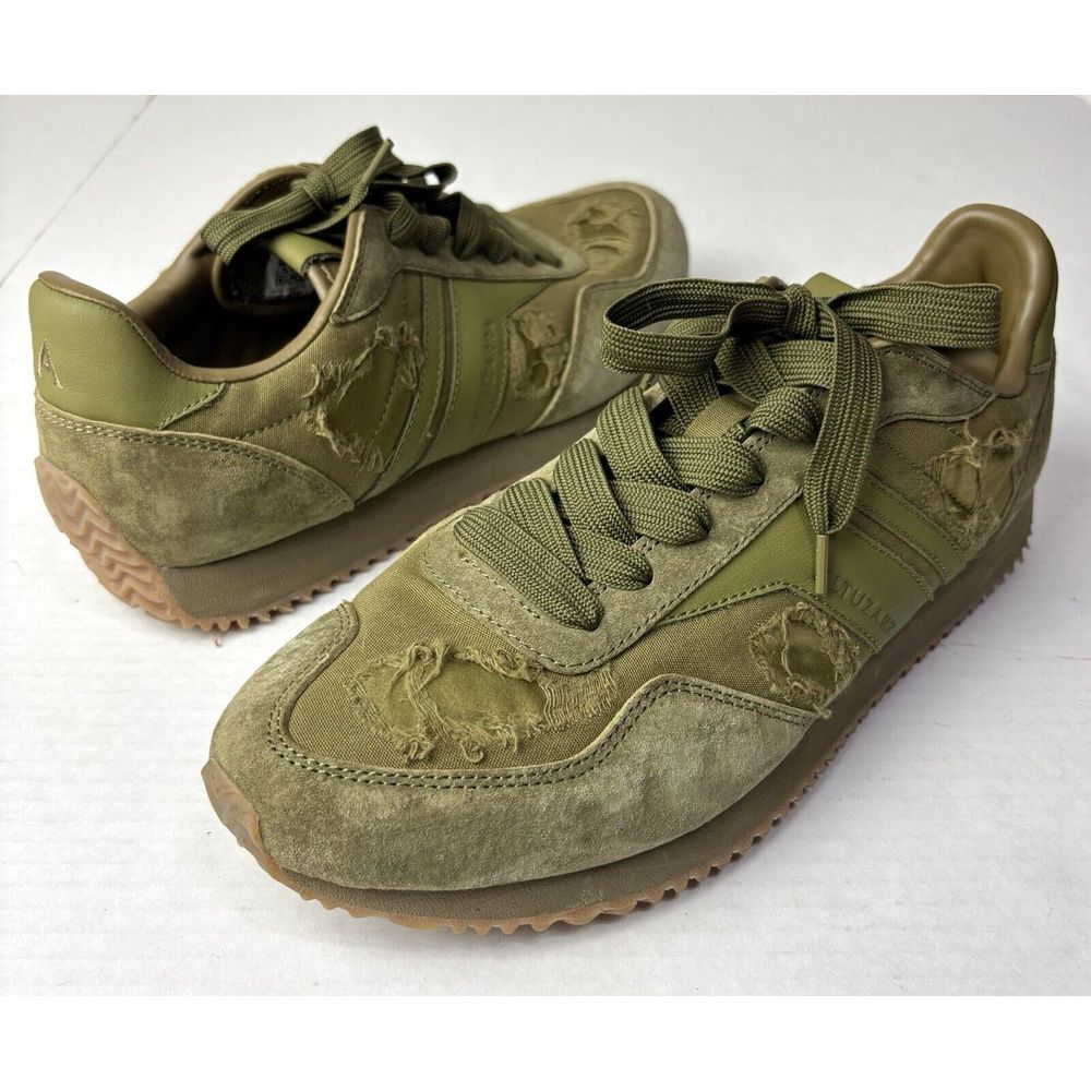 Keds X‎ Altuzarra REN Suede Distressed Sneakers Lace Up Low Top Olive Retro NWOT
